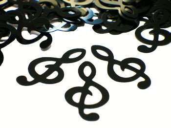 Black Treble Clef Confetti